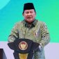 Presiden Prabowo Subianto saat memberikan sambutan pada Resepsi Harlah Ke-102 NU di Istora Senayan, Jakarta, Rabu (5/2/2025). (Foto: NU Online/Amar)