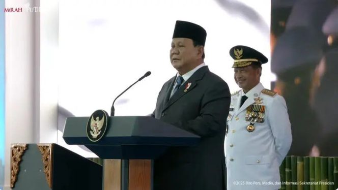 
					Sambutan Presiden Prabowo Subianto usai memimpin pelantikan kepala daerah di Istana Kepresidenan Jakarta, Kamis (20/2/2025). (Tangkapan Layar YouTube Sekretariat Presiden)