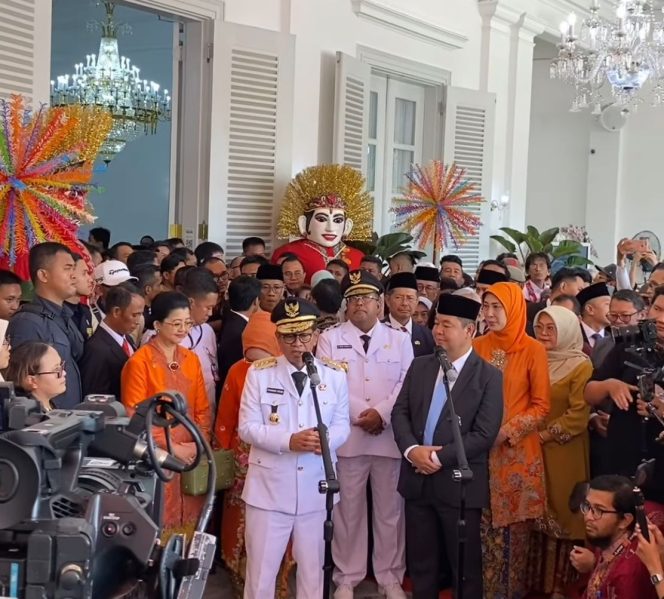 
					Acara Penyambutan Pramono Anung dan Rano Karno sebagai sebagai Gubernur Jakarta dan Wakil Gubernur Jakarta terpilih periode 2025-2030 di Balaikota Jakarta pada Kamis, (20/2/2025) Foto:Ist